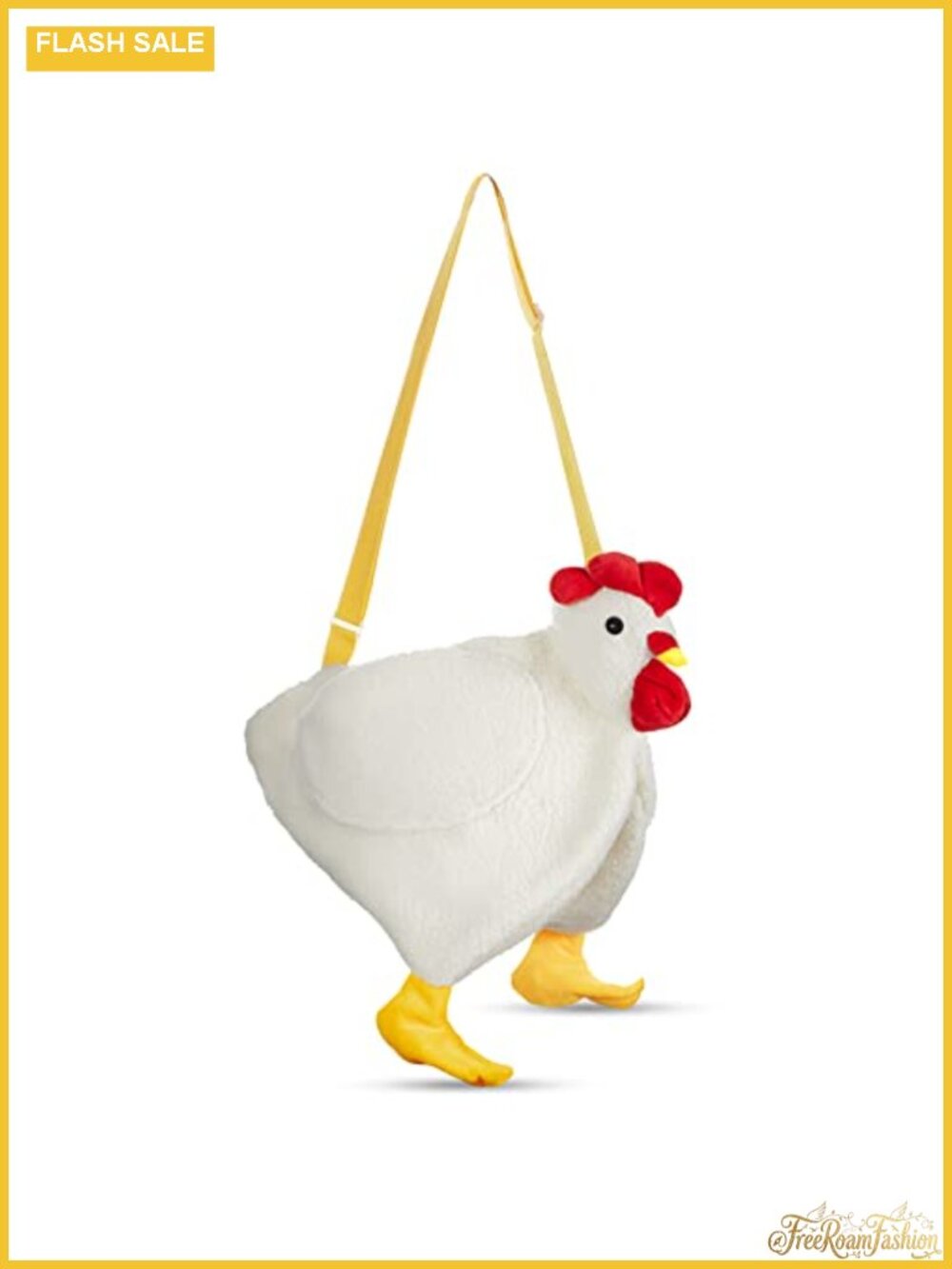 Chicken Plush Crossbody Bag Adjustable Strap Zipper Purse